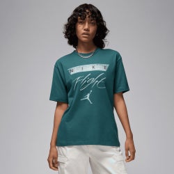 Women T-Shirts - Jordan Flight Heritage Girlfriend Graphic Tee - Oxidized Green