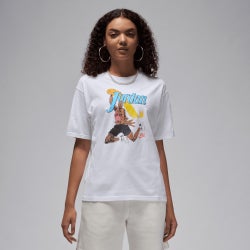 Women T-Shirts - Jordan Flight Heritage Girlfriend Graphic Tee - White