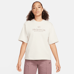 Women T-Shirts - Nike Heritage Boxy Tee - Lt Orewood Brn-Smokey Mauve