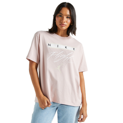 Women T-Shirts - Jordan Oversized Graphic Tee - Pink Oxford-Lt Brown