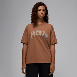 Women T-Shirts - Jordan Oversized Graphic Tee - Archaeo Brown-Sail