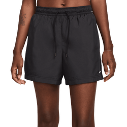 Women Shorts - Nike Mid-Rise Woven Short - Black-White