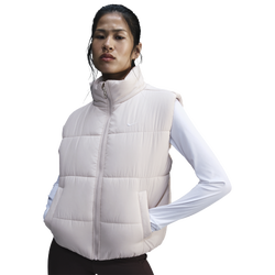 Women Vests - Nike Puffer Vest - Lt Orewood Brn-White