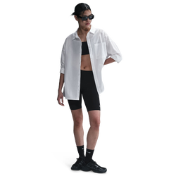 Women T-Shirts - Nike Button Shirt - White-White