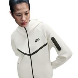 Women Hoodies - Nike Tech Fleece - Pale Ivory-Black
