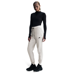 Women Pants - Nike Tech Fleece - Pale Ivory-Black