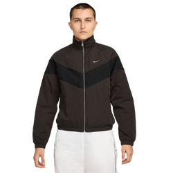 Women Jackets - Nike Oversized Full-Zip Woven Jacket - Velvet Brown-Black