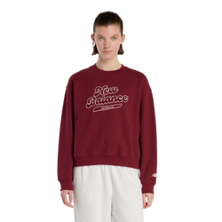 Women Sweatshirts - New Balance Athletics Legacy Crew - Monarch Burgundy