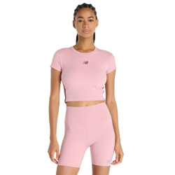 Women T-Shirts - New Balance Fitted Tee - Pink Taffy