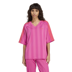 Women T-Shirts - adidas Loose Linear T-Shirt - Semi Lucid-Fuchsia