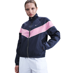 Women Jackets - Nike Oversized Full-Zip Woven Jacket - Midnight Navy-Sail-Playful Pink