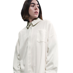 Women T-Shirts - Nike Oversized Jacquard Striped Button-Down Shirt - Pale Ivory-Sail