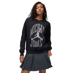 Women Sweatshirts - Jordan Brooklyn - Black-Dk Smoke Grey-Sail