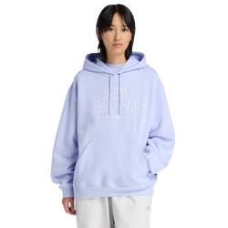 Women Hoodies - New Balance Linear Heritage Fleece Hoodie - Daybreak