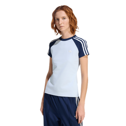 Women T-Shirts - adidas Sst Tee - Crystal Sky-Night Indigo-Off White