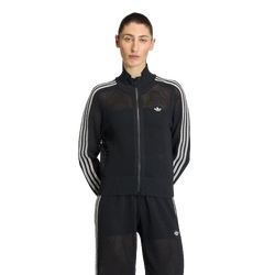 Women Track Tops - adidas Knitted Crochet Firebird Track Top - Black