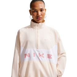 Women Jackets - Nike Sportwear Oversized 1/4-Zip Jacket - Chalk-White-Arctic Orange