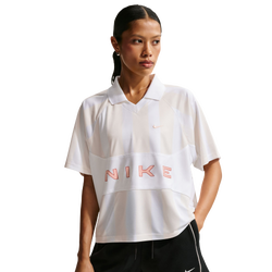 Women T-Shirts - Nike Oversized Stripe Jersey - Chalk-White-White