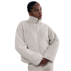 Women Jackets - Nike W Nsw Essntl Sherpa Jkt - Light Bone-Sail