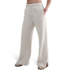 Women Pants - Nike W Nsw Phnx Flc Hr Pant Wide 2 - Lt Orewood Brn-Sail
