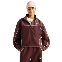 Women Jackets - New Balance Trackside Woven Jacket - Cherry Leather