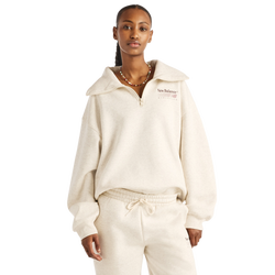 Women Sweatshirts - New Balance Trackside Fleece Half Zip - Linen Heather