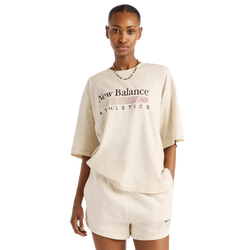 Women T-Shirts - New Balance Trackside Ringer T-Shirt - Linen Heather