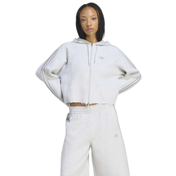 Women Hoodies - adidas Hooded Sweat - Light Grey Heather-Light Grey Heather