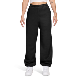 Women Pants - Nike High-Rise Oversized Cuffed Pants - Black-Sail