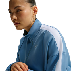 Women Jackets - Nike Front Zip Track Jacket - Work Blue-White-Sail