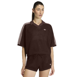 Women T-Shirts - adidas Crochet Polo - Brown-Pink
