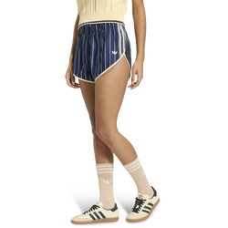 Women Shorts - adidas Pinstripe Short - Night Indigo-Crew White