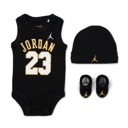 Infants Gift Sets - Jordan 23 Jersey Crib Set 6-12 months - Black-Gold