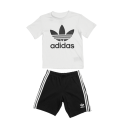 Infants Tracksuits - adidas Tee & Short Set - Black-White