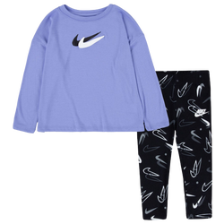 Infants Tracksuits - Nike 'BE REAL' Crew Set - Black-Lt Thistle-White
