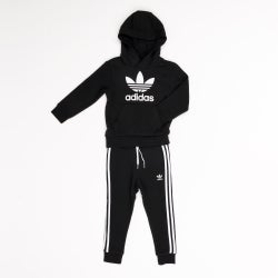 Pre School Tracksuits - adidas Trefoil Fleece - Black-White-White