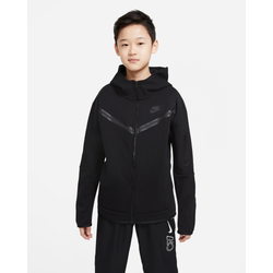 Grade School Hoodies - Nike Tech Fleece Full-Zip Hoodie - Black-Black