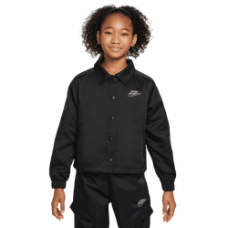 Grade School Jackets - Nike 8-15 Year Old Sportswear Jacket - Black-White