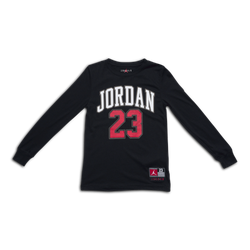 Grade School T-Shirts - Jordan Jumpman 23 Speckle Youth T-Shirt - Black-Gym Red