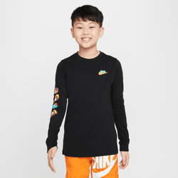 Grade School T-Shirts - Nike 8-15 Year Old Boxy Long Sleeve Boxy Tee - Black-Blk