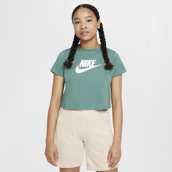 Grade School T-Shirts - Nike 8-15 Year Old Cropped Tee - Bicoastal-White