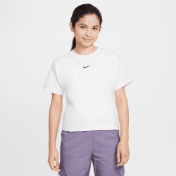 Grade School T-Shirts - Nike Sportswear Older Kids Graphic T-Shirt - White-Black