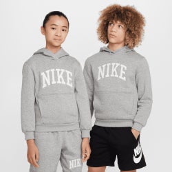 Grade School Hoodies - Nike Air Hoodie - Dk Gret Heather-White