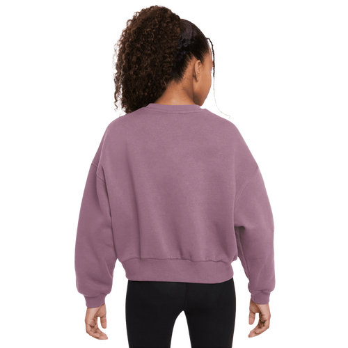Nike Sportswear Club Fleece Girls' Boxy Crew-Neck Sweatshirt Image 2 of 3. Tap to open photo gallery.