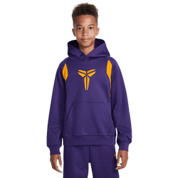 Grade School Hoodies - Nike Kobe Big Kids' Therma-FIT Pullover Hoodie - Court Purple-Uni Gold