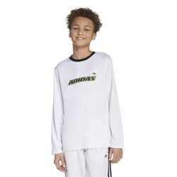 Grade School T-Shirts - adidas Tee - White-Black
