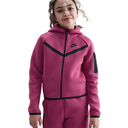 Grade School Hoodies - Nike 8-15 Year Old Tech Fleece Full-Zip Hoodie - Sweet Beet-Black