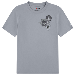 Grade School T-Shirts - Jordan Big Kids Utility Tee - Wolf Grey-Wolf Grey