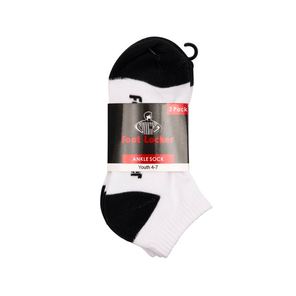 Foot Locker 3 Pack Size 13-3 Kids Ankle Sock Image 2 of 2. Tap to open photo gallery.