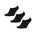 Foot Locker 3 Pack Footlet Size 7-11 - Unisex Socks Black-Black